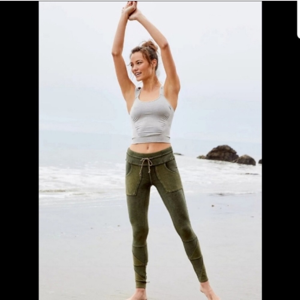 Free People Olive Green Leggings